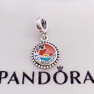 Pandora St. Maarten Exclusive Charm Beach Travel Vacation Pendant S925 Sterling